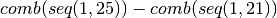 comb(seq(1,25)) - comb(seq(1,21))